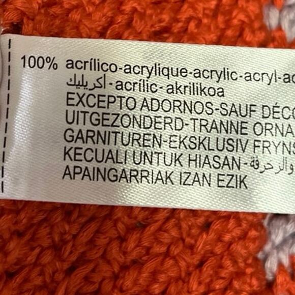 Zara Women's Orange Crochet Knitted Pattern Mini Straight Pencil Skirt Size M - Picture 5 of 5